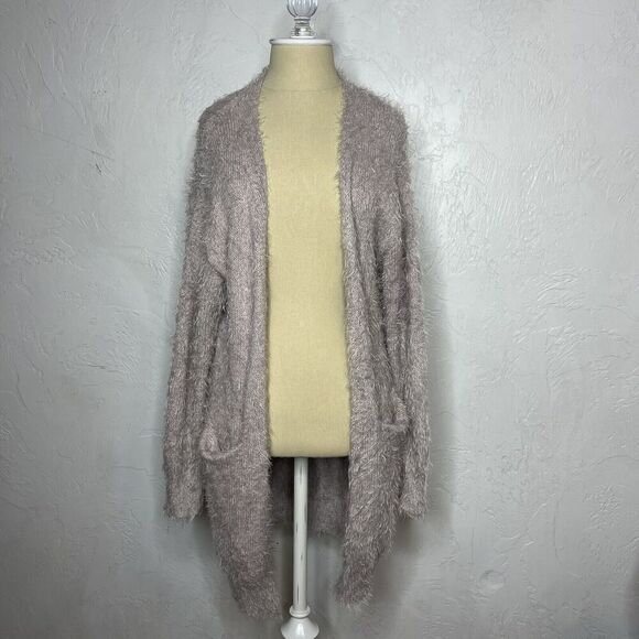 Kayla’s Armoire Boutique Purple Fuzzy Soft Long Cardigan S/M - Picture 7 of 10
